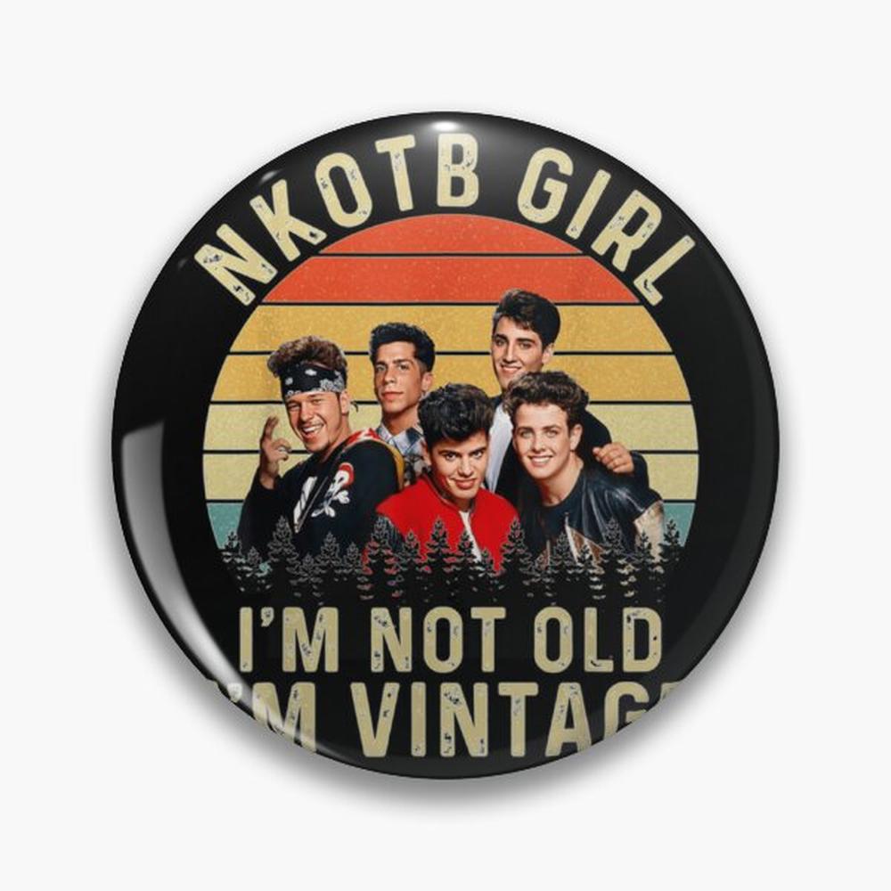 Vintage Collectible Buttons - Retro NKOTB Girl I'm NOT Old