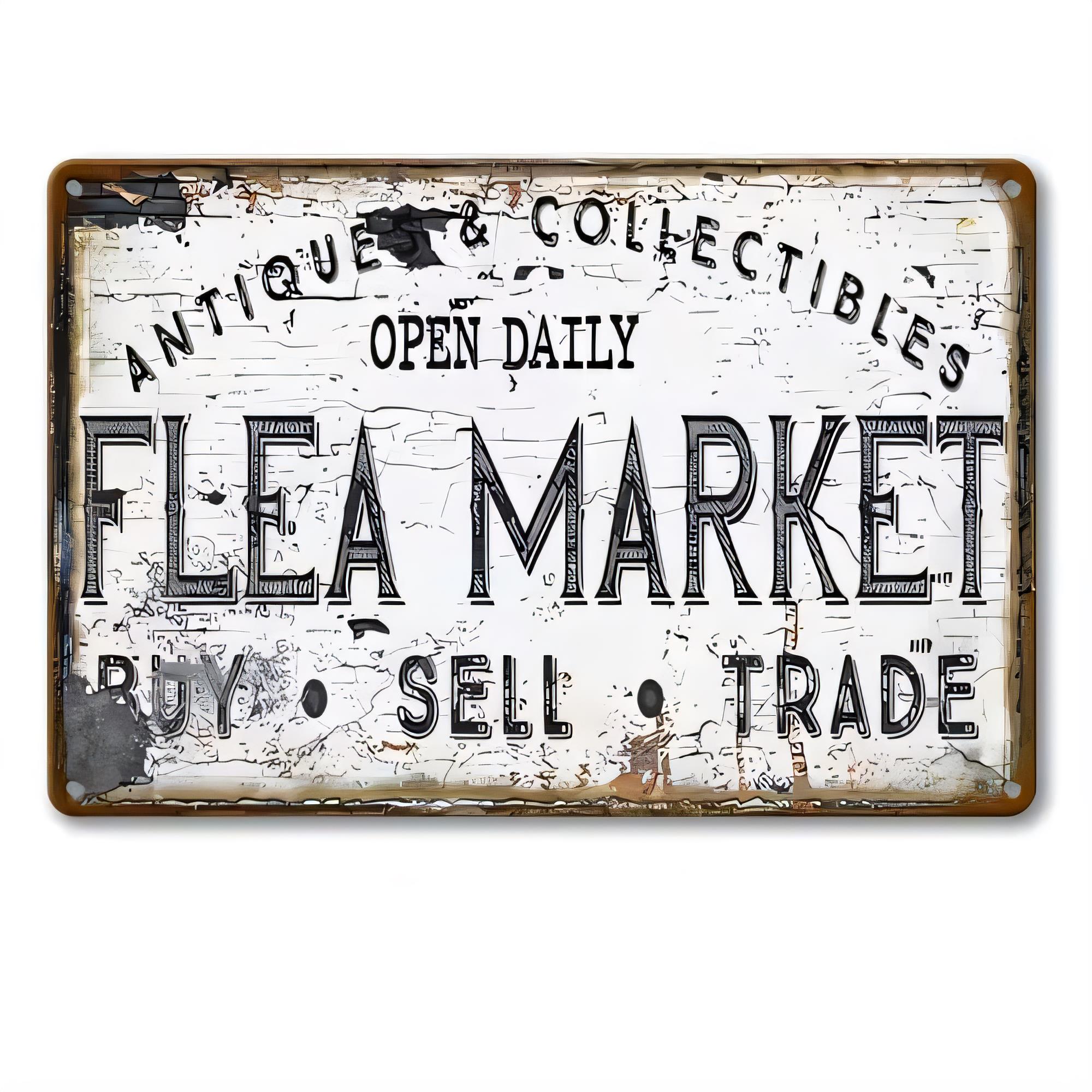 Vintage Collectible Shop - Tin Sign Antique Collectibles Flea Market