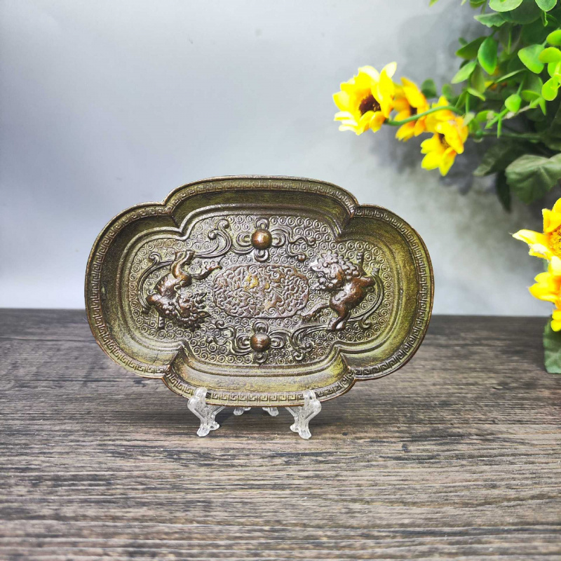 Vintage Collectible Ashtrays - Antique collection, vintage -plated copper pen