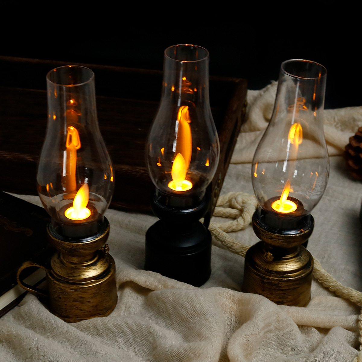 Vintage Collectible Buttons - Vintage Lantern Retro Design LED Hanging