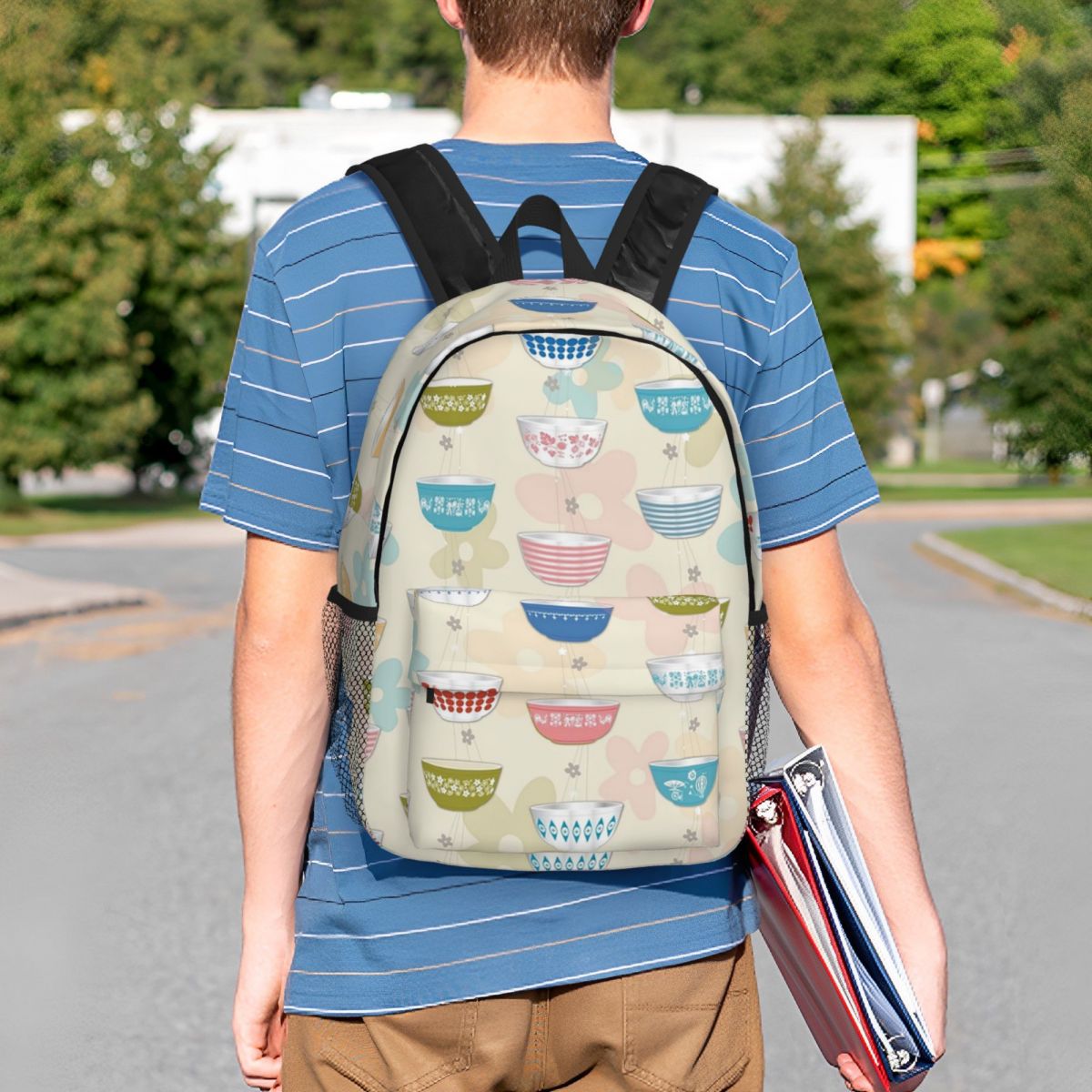 Vintage Collectible Pyrex - Vintage Pyrex Bowls Collection Backpack Student