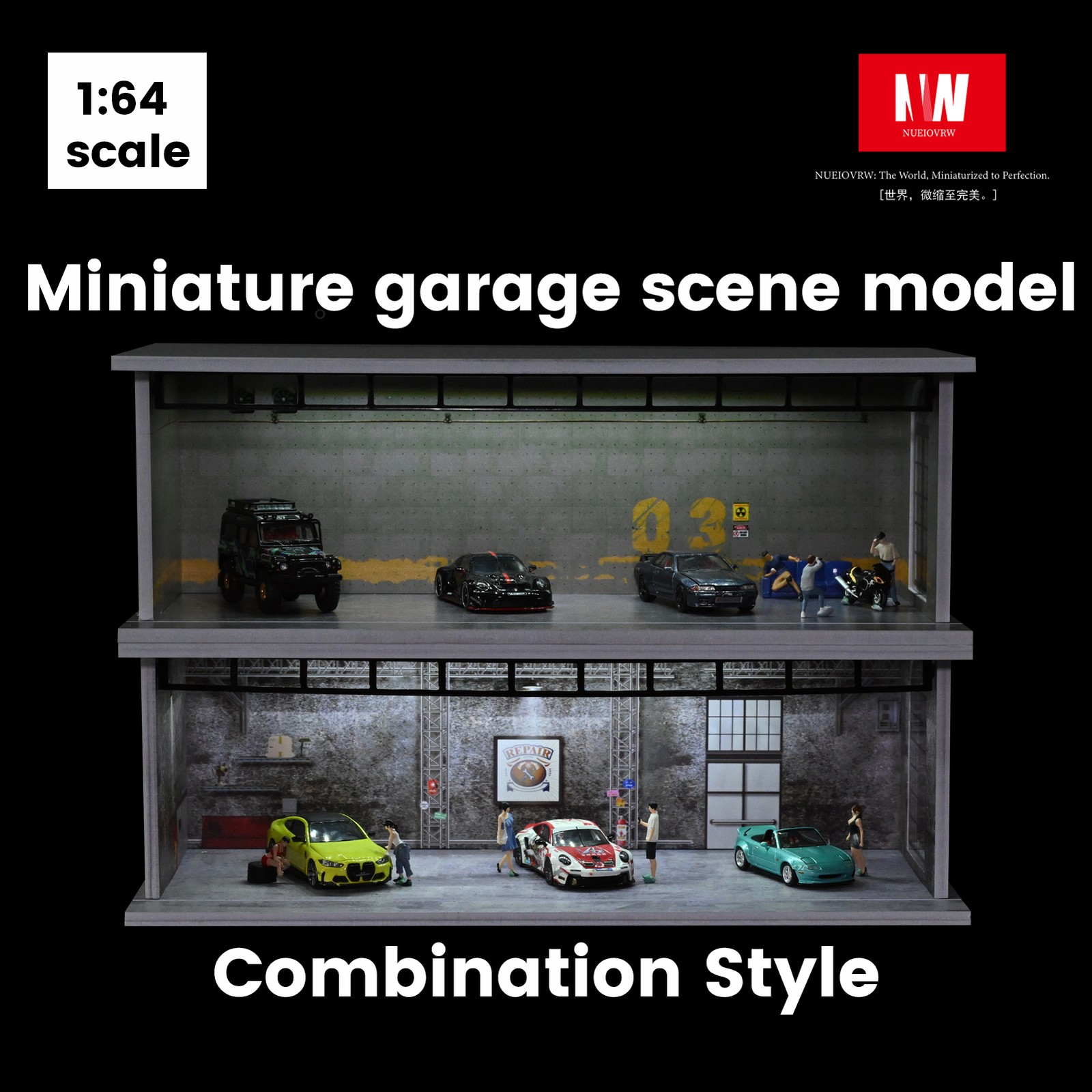 Vintage Collectible Cars - Diorama 1:64 Car Garage Model 3