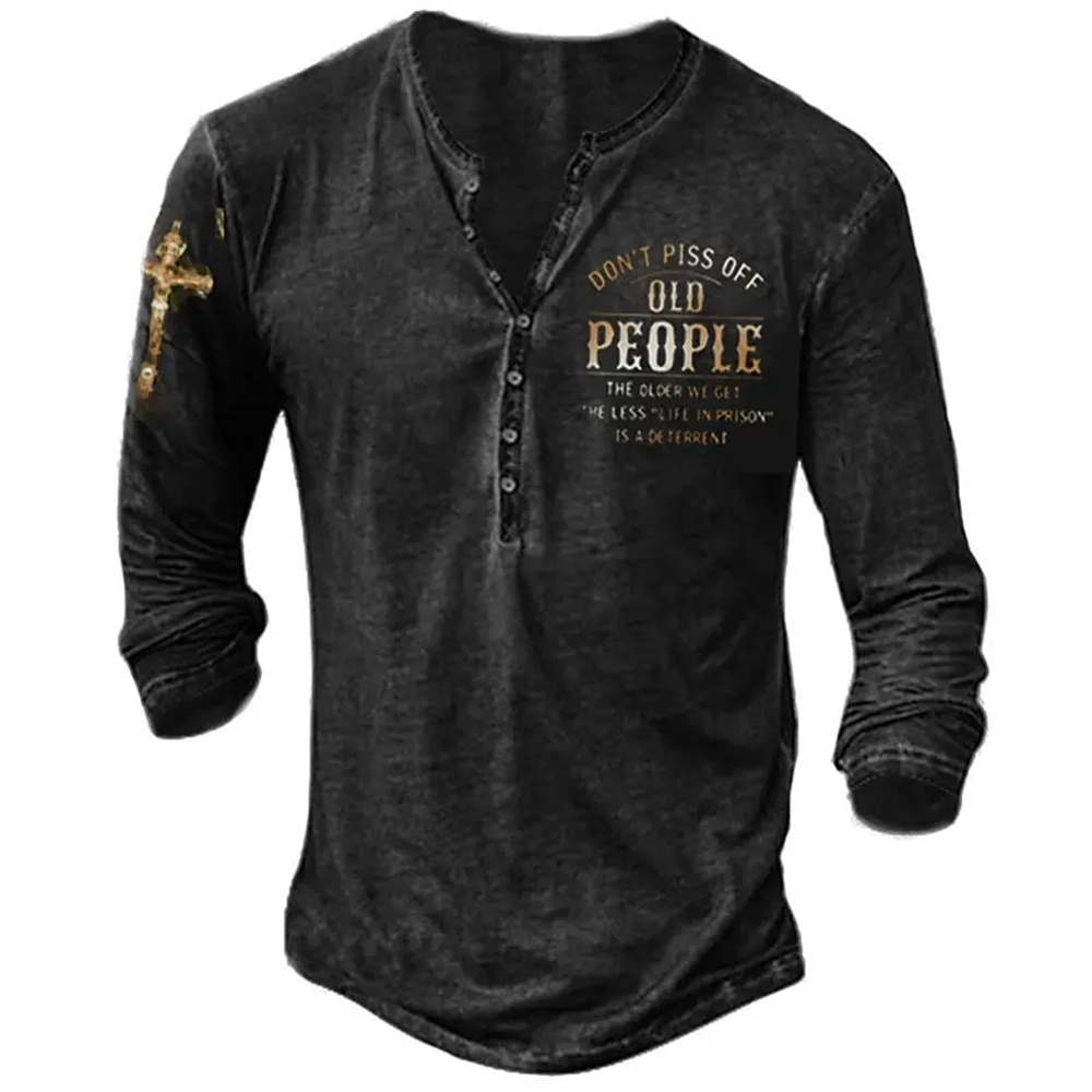 Vintage Collectible Buttons - Vintage Men's T Shirt Long Sleeve