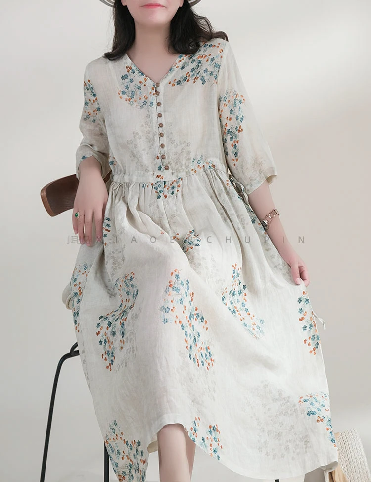 Summer Dress Women 2025 Long P - Vintage Collectible Buttons recension och pris