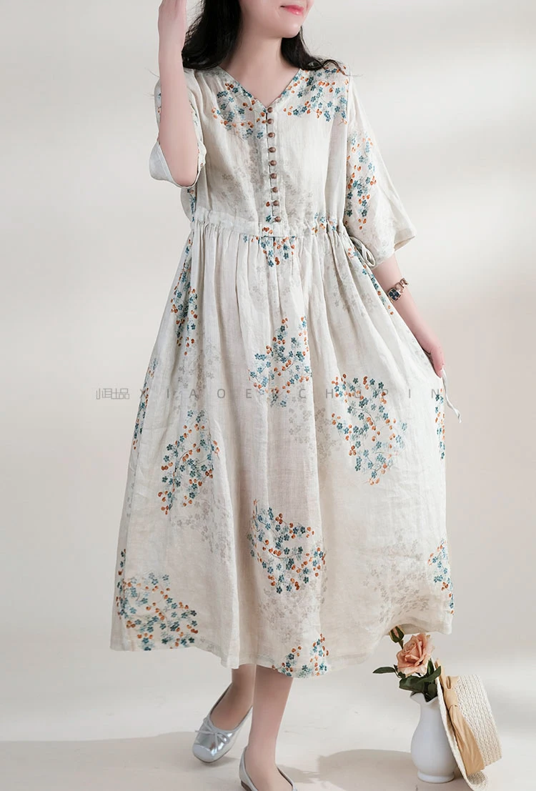Summer Dress Women 2025 Long P - Vintage Collectible Buttons recension och pris