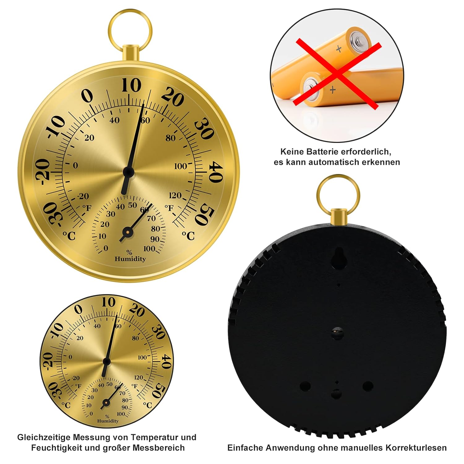 10CM Wall Thermometer Hygromet - Analog Meter Gauge recension och pris