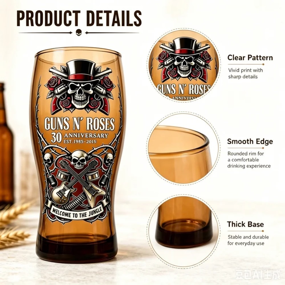 Guns N' Roses Memorial Beer Mu - Vintage Collectible Guns recension och pris