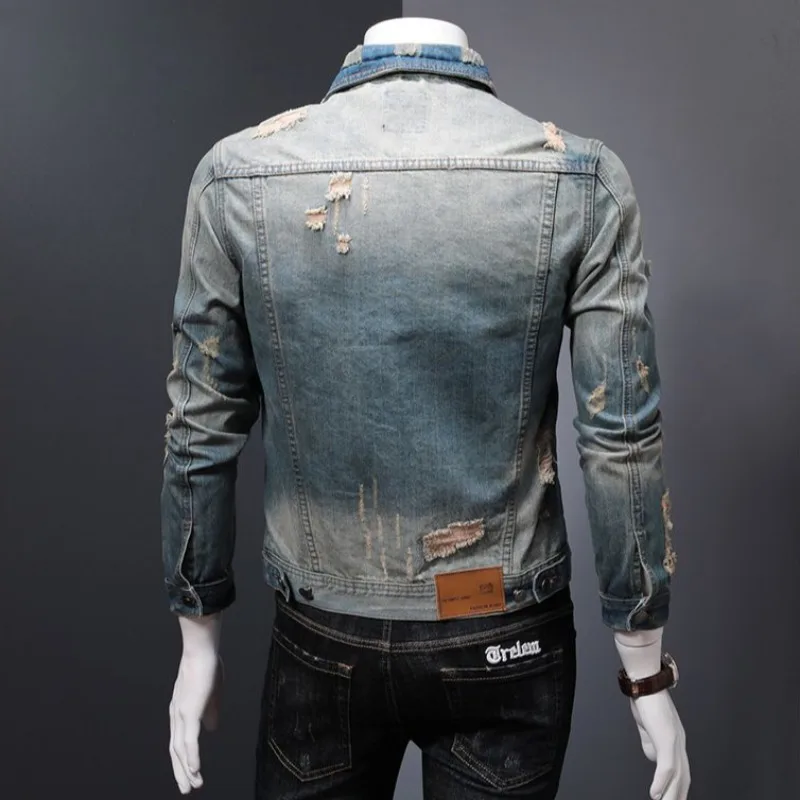 Padded Denim Jackets Man Warm  - Vintage Collectible Buttons recension och pris