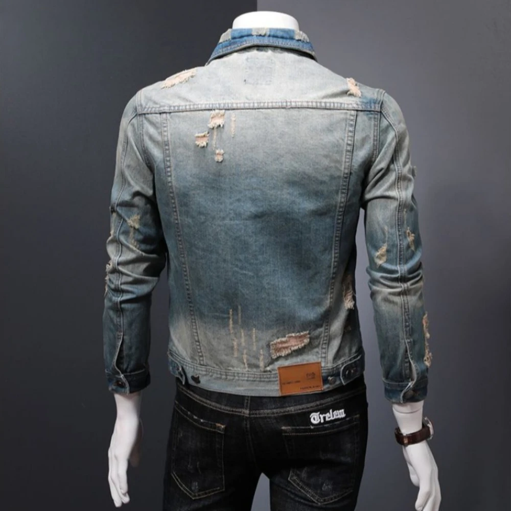 Padded Denim Jackets Man Warm  - Vintage Collectible Buttons recension och pris