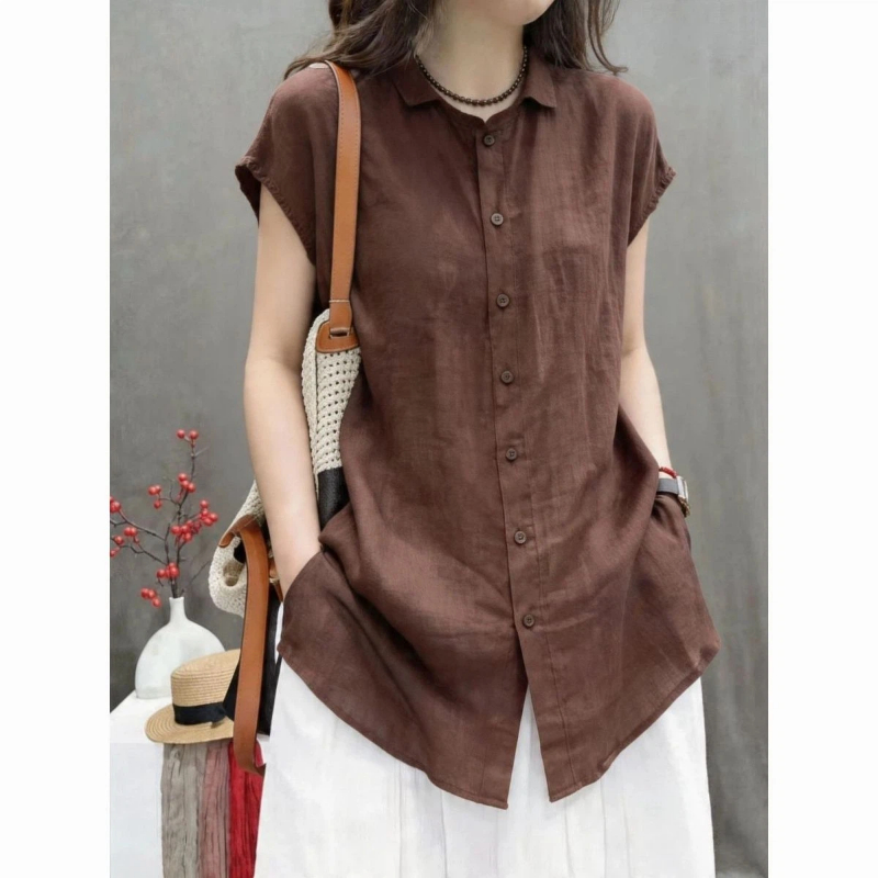 Office Lady Short Sleeve Solid - Vintage Collectible Buttons recension och pris