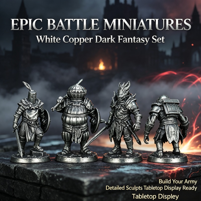 White Copper Metal Tabletop Mi - Vintage Game Collection recension och pris