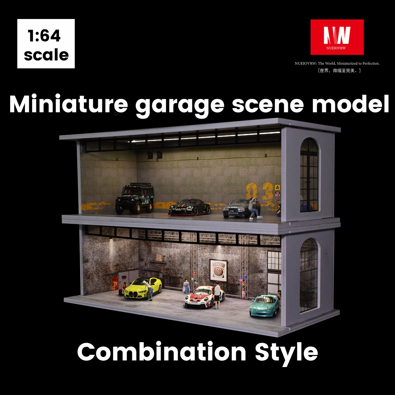 Diorama 1:64 Car Garage Model  - Vintage Collectible Cars recension och pris
