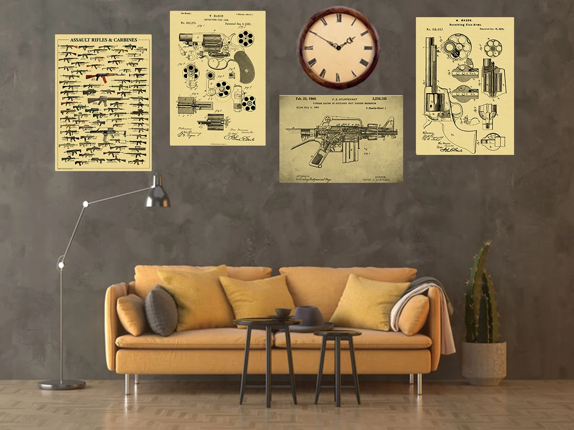 Famous Gun Collection Posters  - Vintage Collectible Guns recension och pris