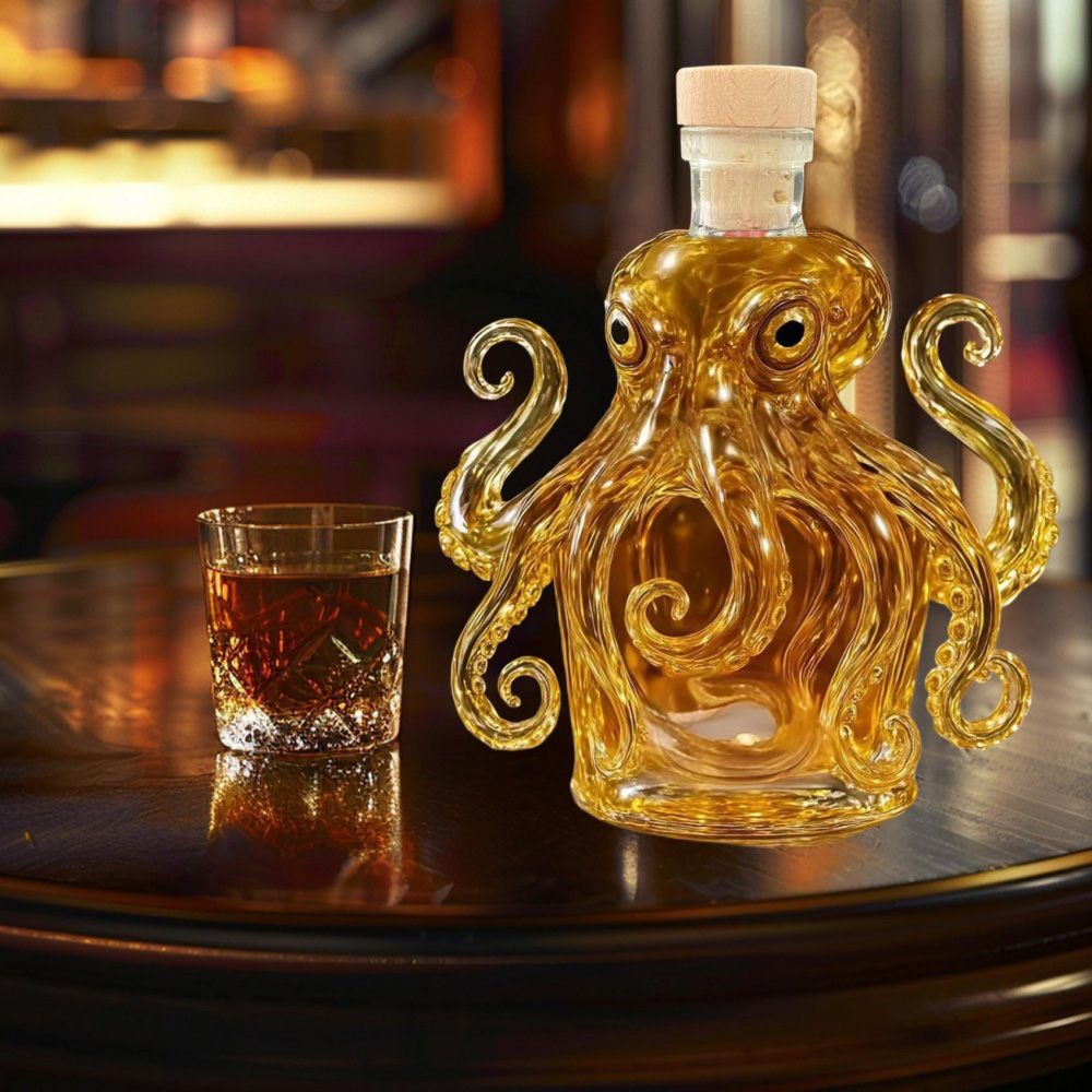 Octopus Whiskey Decanter Goose - Vintage Collectible Glassware recension och pris