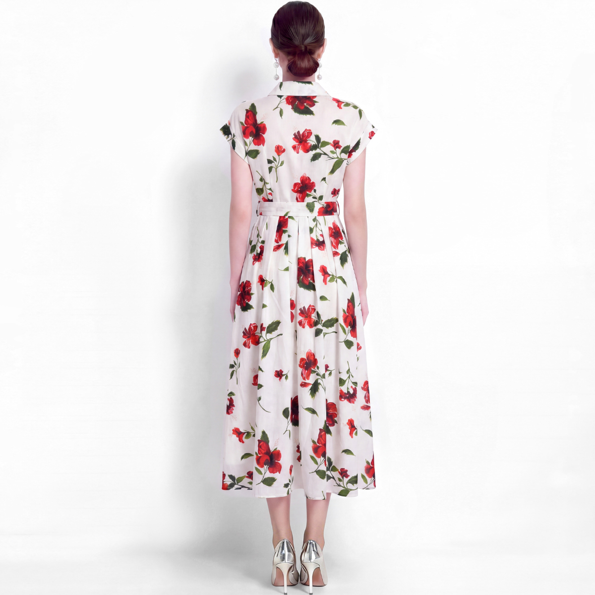 Stylish Floral Shirt Dress Sho - Vintage Collectible Buttons recension och pris